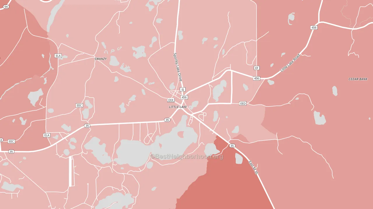 49833, MI block-group political-lean map