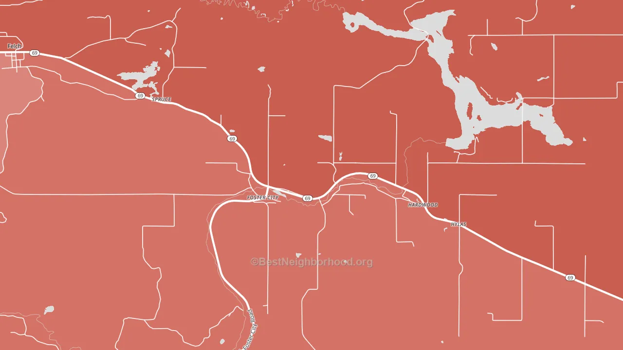 49834, MI block-group political-lean map
