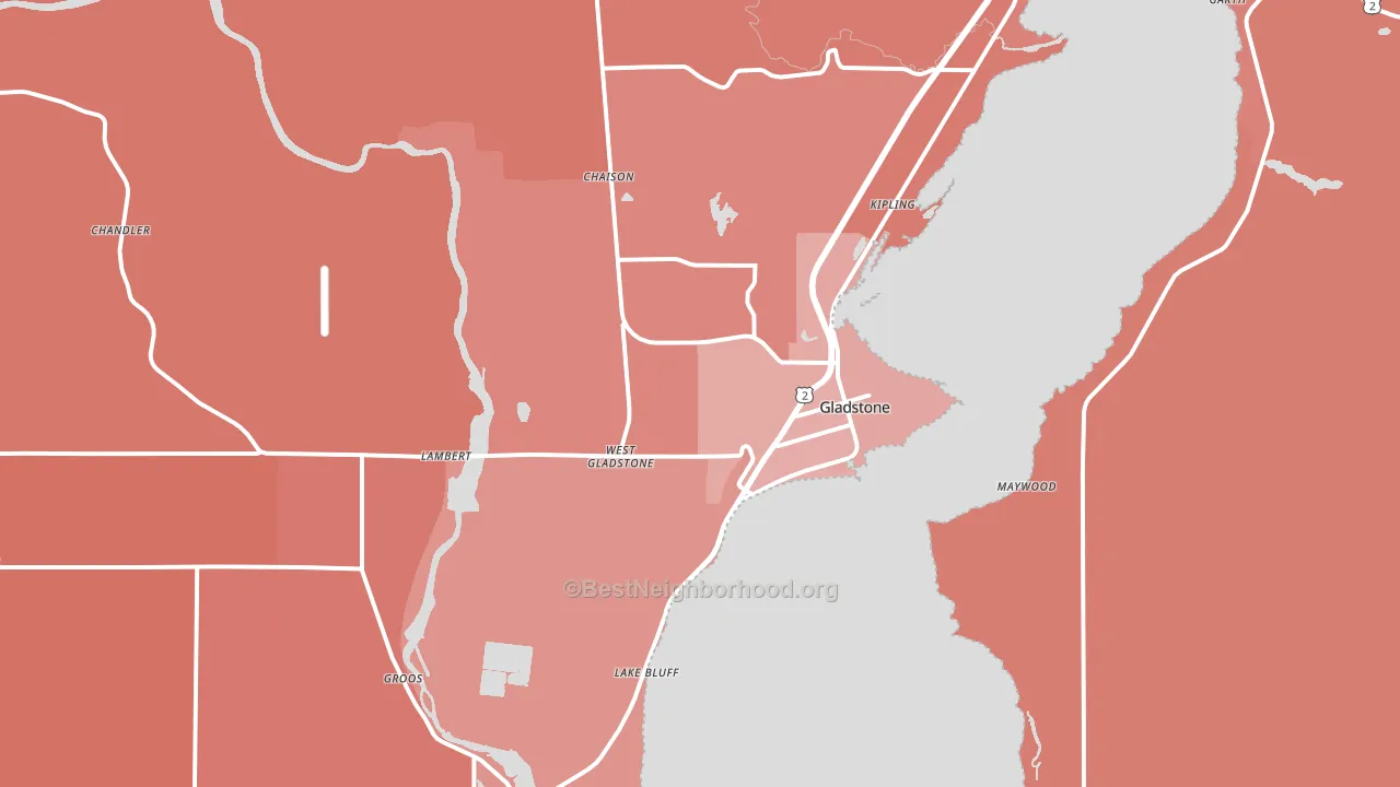 49837, MI block-group political-lean map