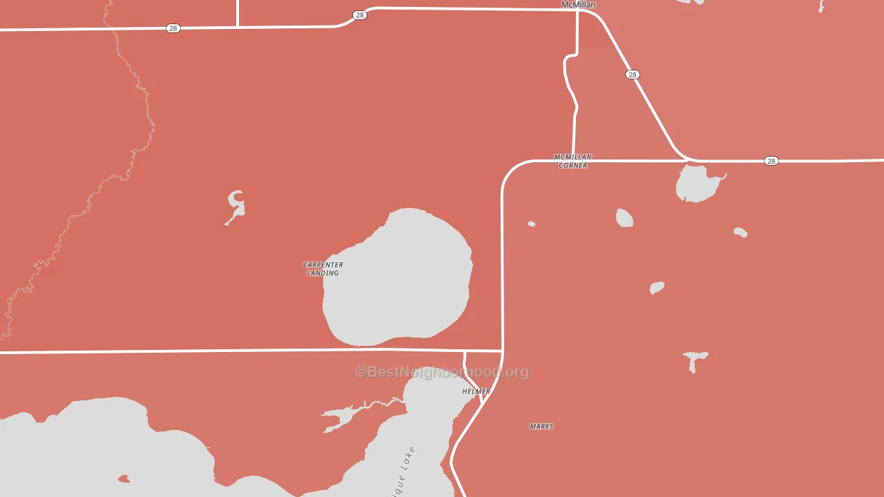49853, MI block-group political-lean map