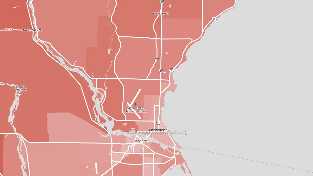 49858, MI block-group political-lean map