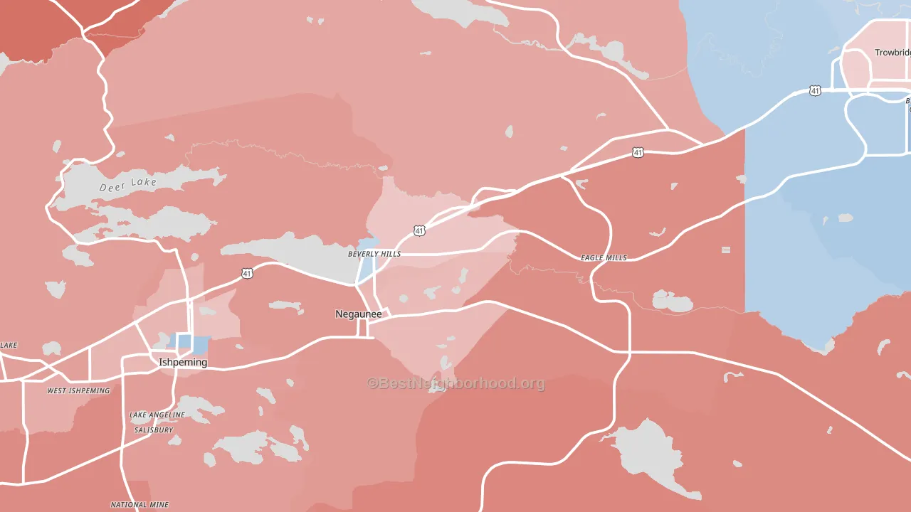 49866, MI block-group political-lean map