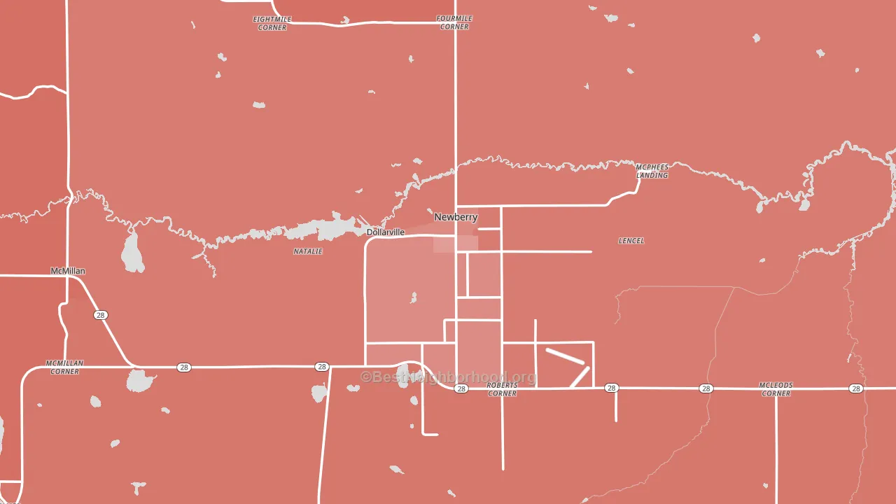 49868, MI block-group political-lean map