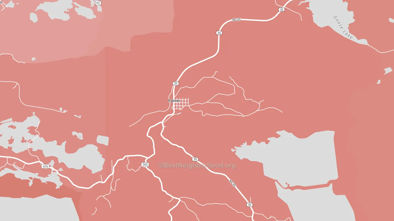 49871, MI block-group political-lean map