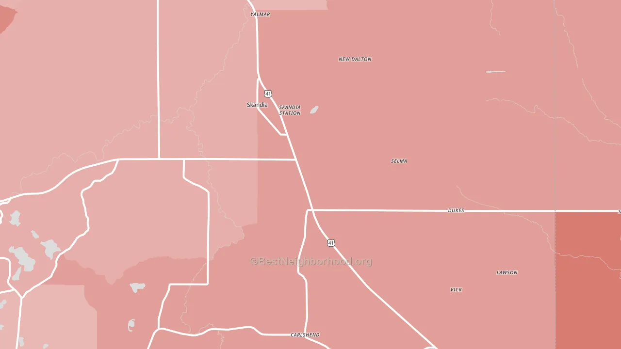 49885, MI block-group political-lean map