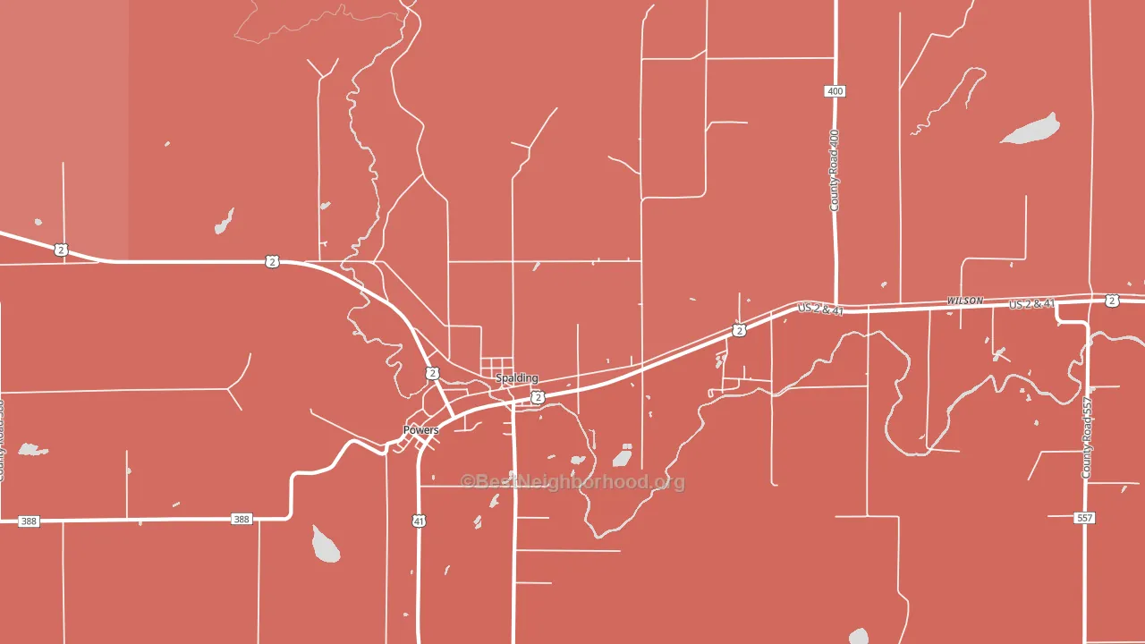 49886, MI block-group political-lean map