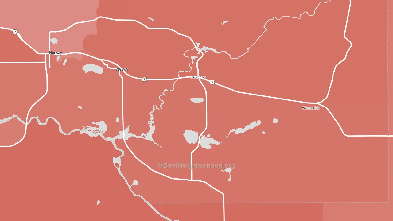 49892, MI block-group political-lean map