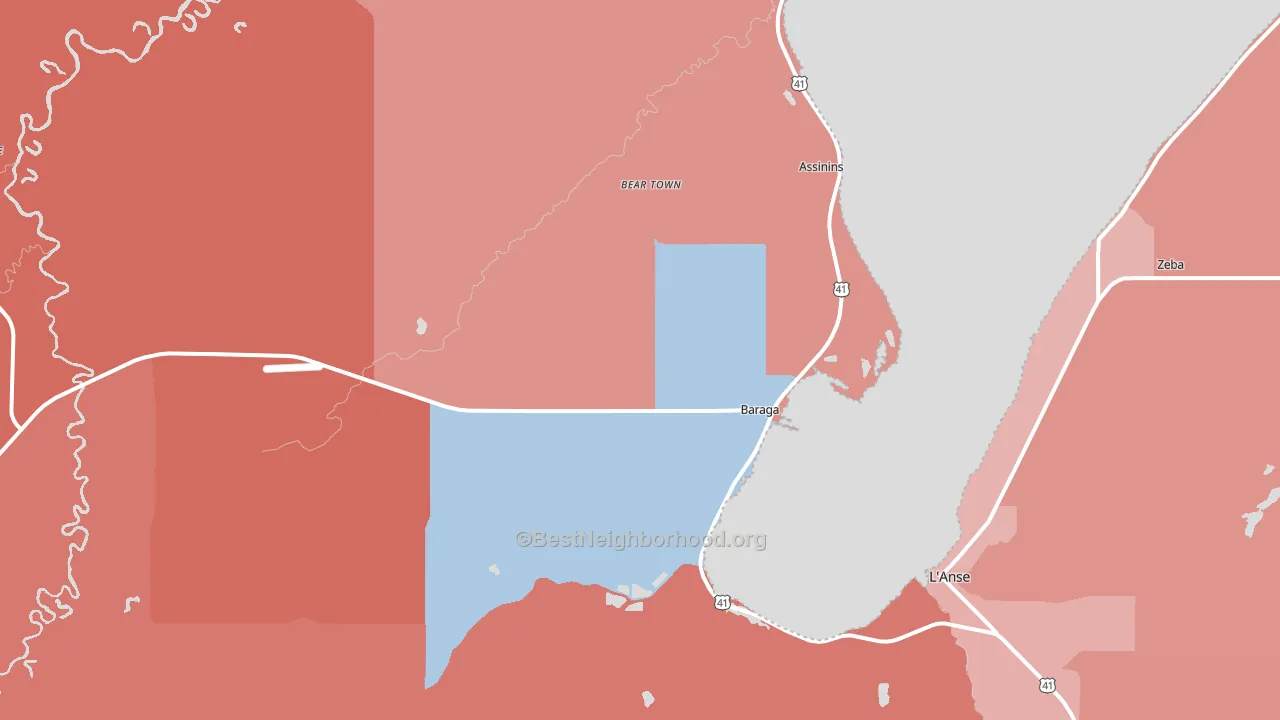 49908, MI block-group political-lean map