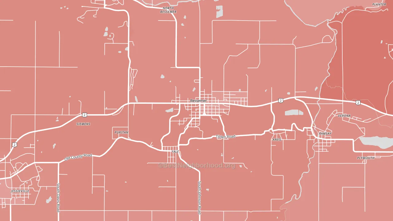 49911, MI block-group political-lean map
