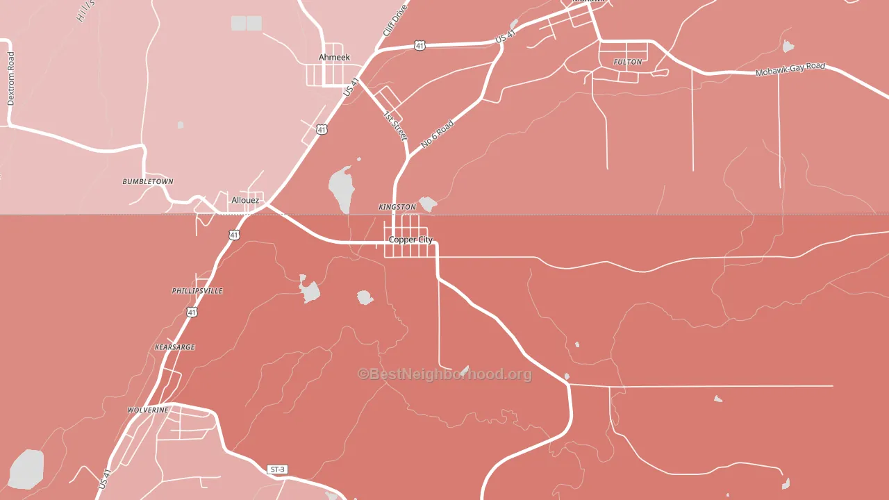 49917, MI block-group political-lean map