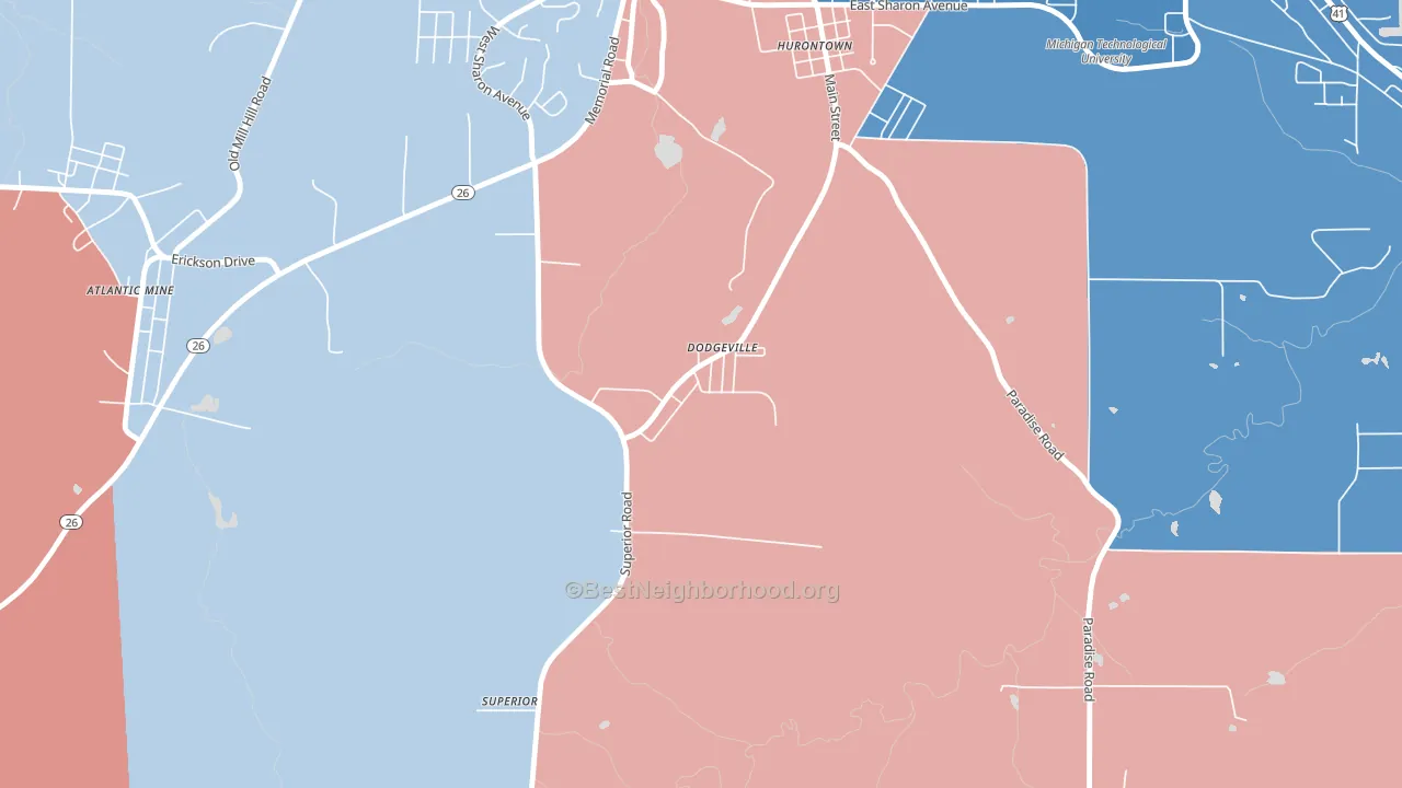 49921, MI block-group political-lean map