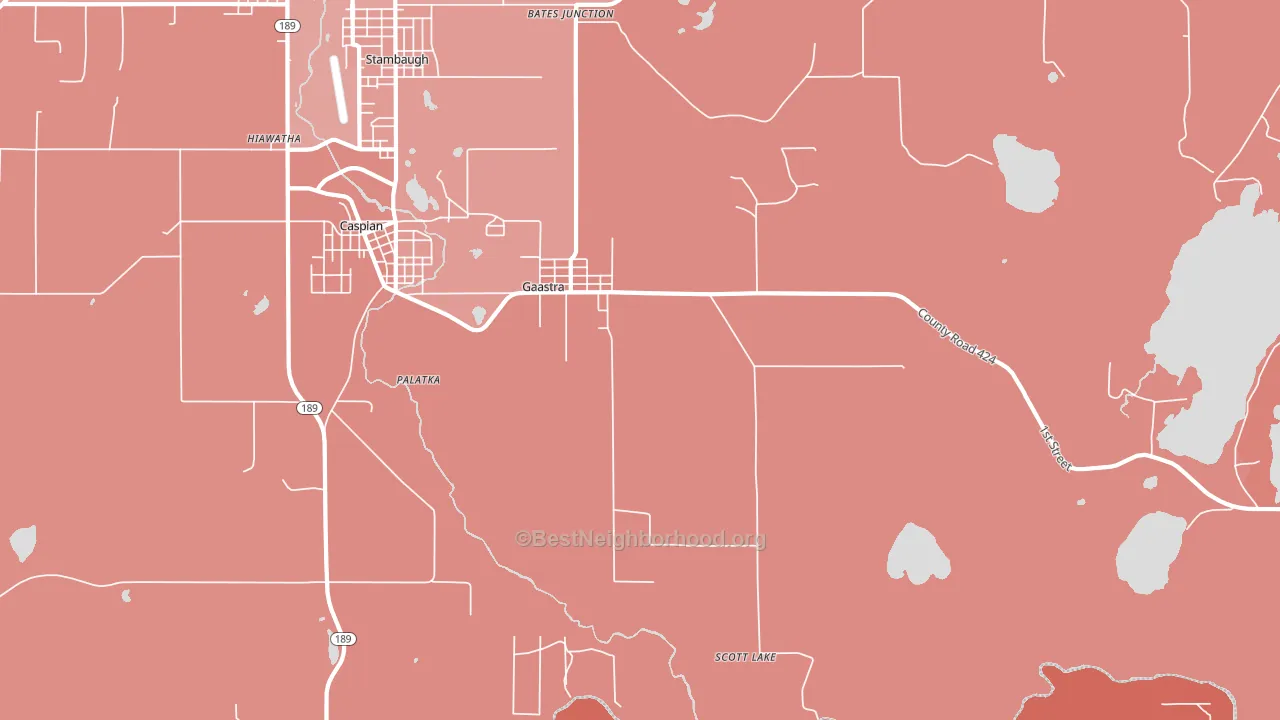 49927, MI block-group political-lean map