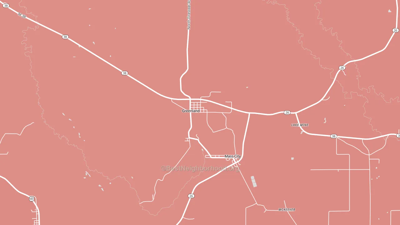 49929, MI block-group political-lean map