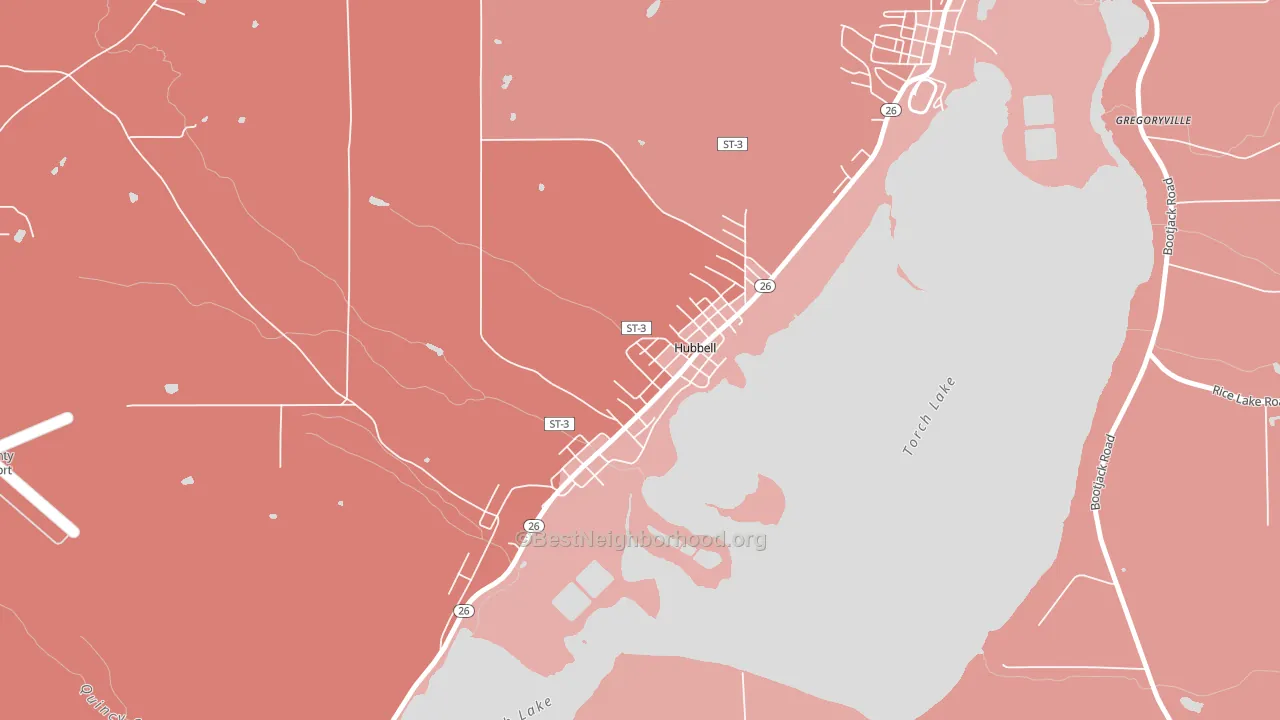 49934, MI block-group political-lean map