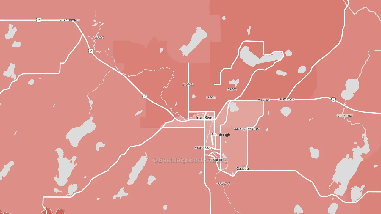 49935, MI block-group political-lean map