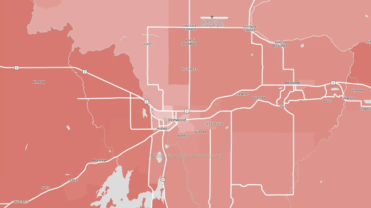 49938, MI block-group political-lean map