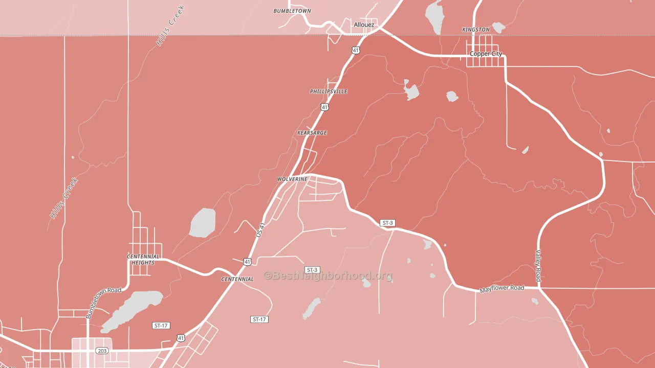 49942, MI block-group political-lean map
