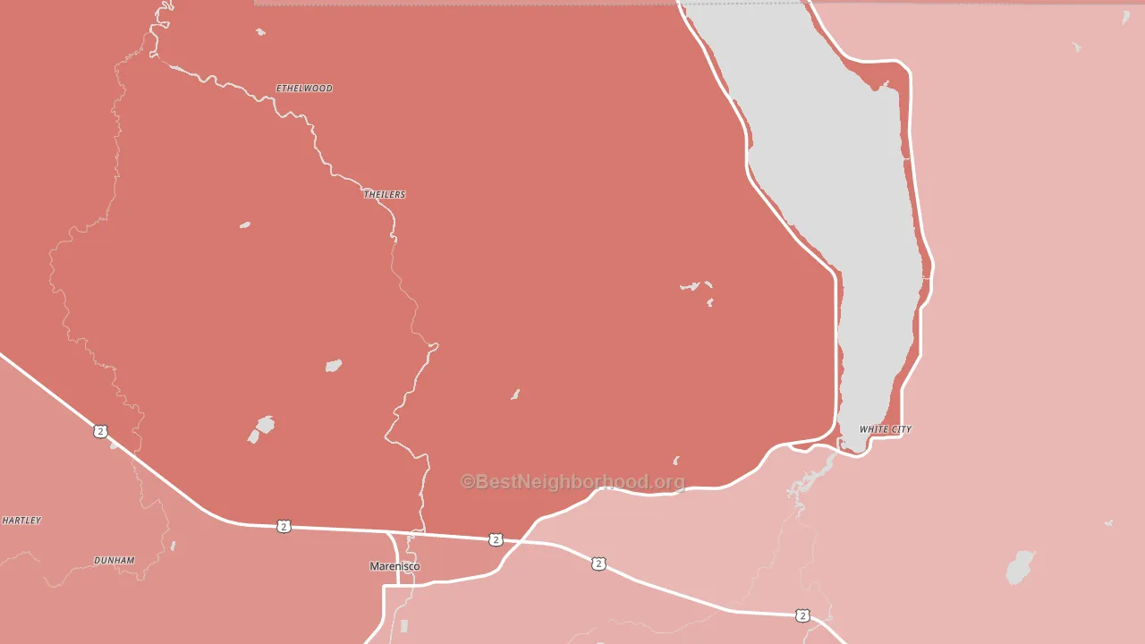 49947, MI block-group political-lean map