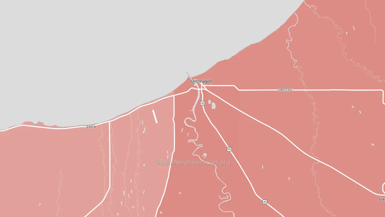 49953, MI block-group political-lean map