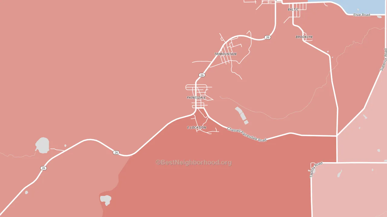 49955, MI block-group political-lean map