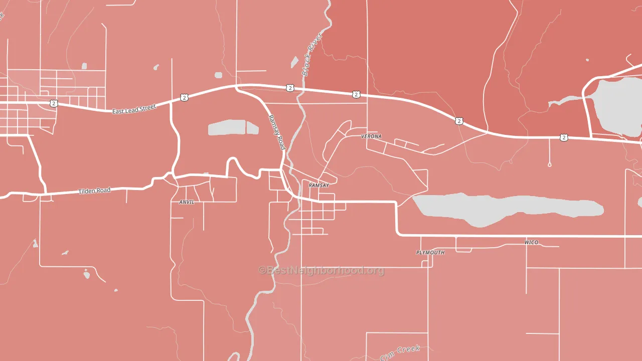 49959, MI block-group political-lean map