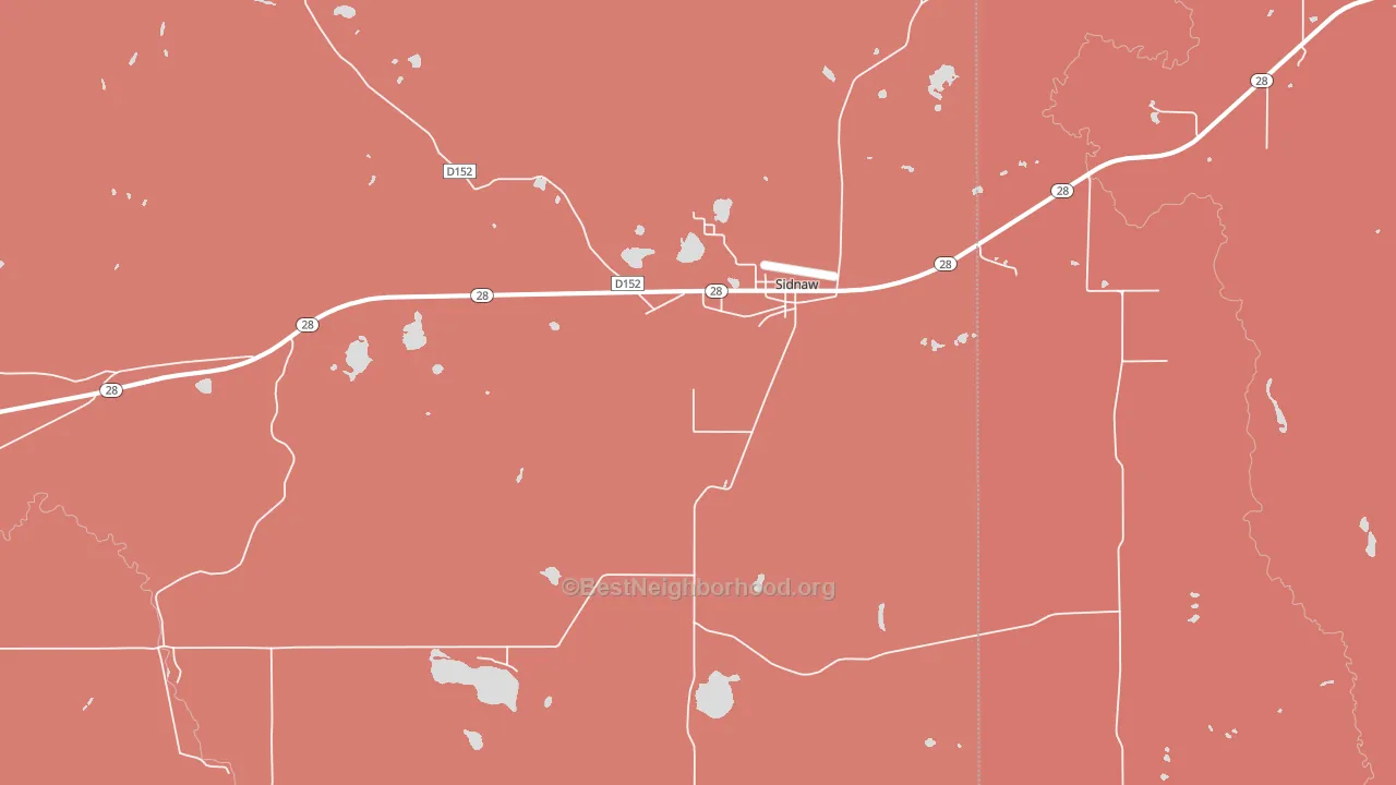 49961, MI block-group political-lean map