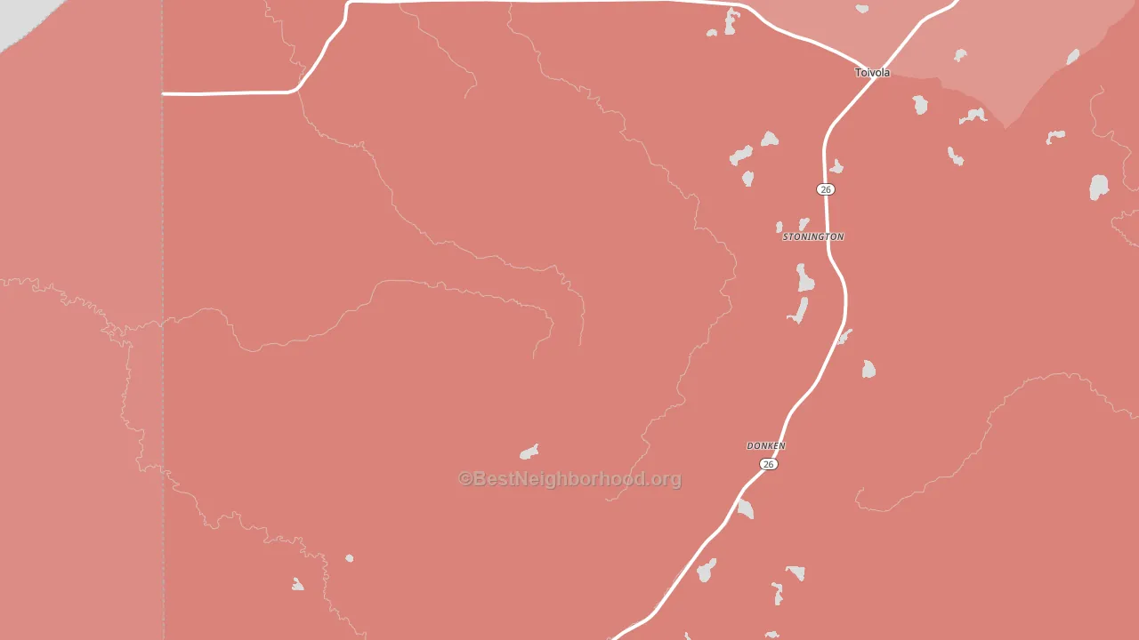 49965, MI block-group political-lean map