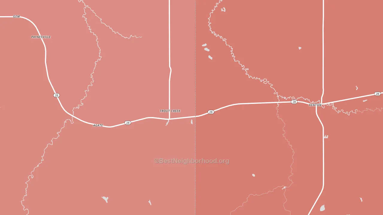 49967, MI block-group political-lean map