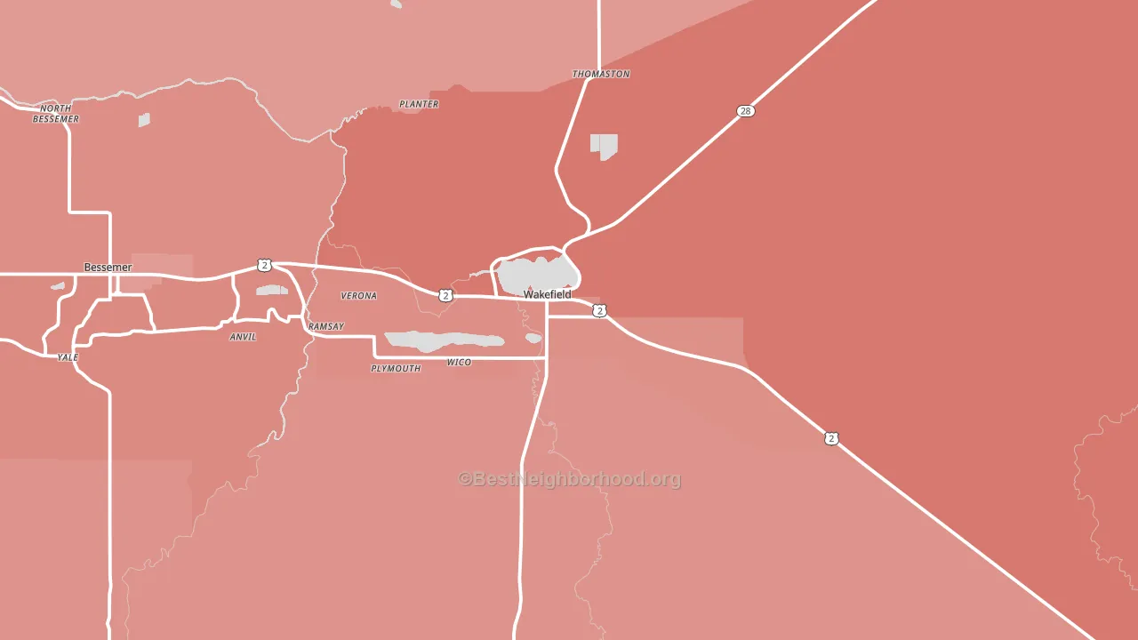 49968, MI block-group political-lean map