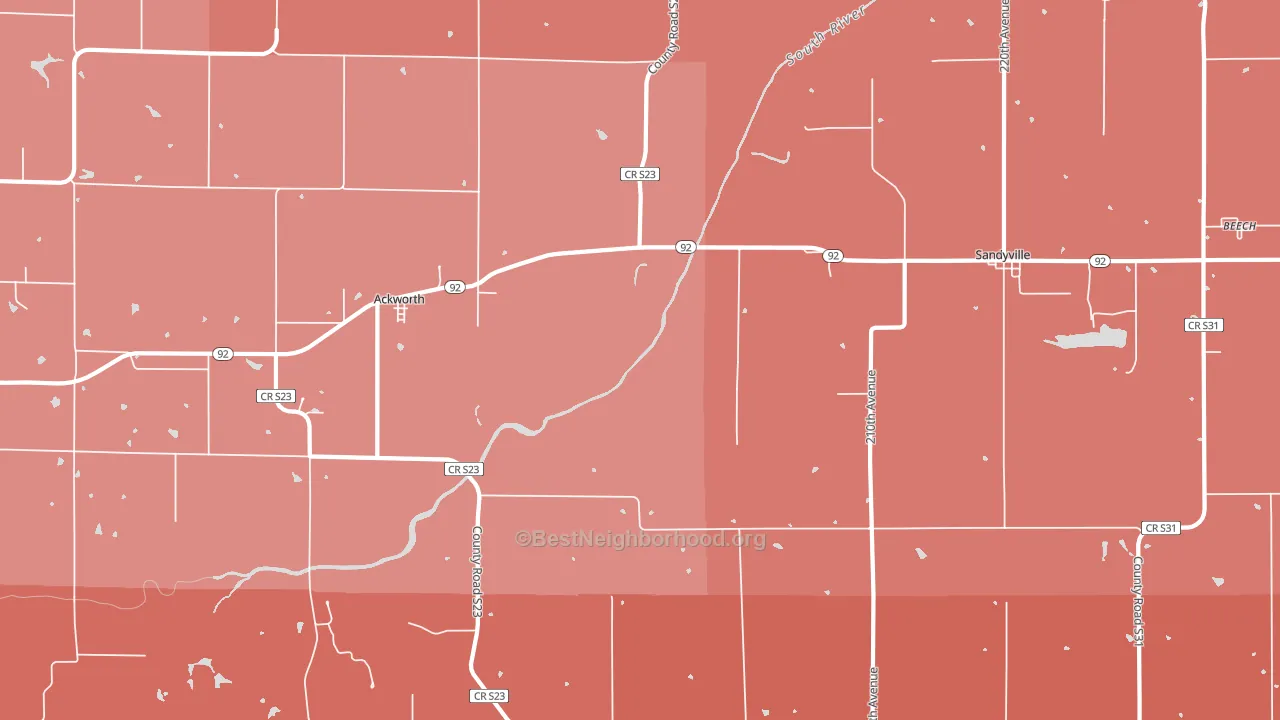 50001, IA block-group political-lean map