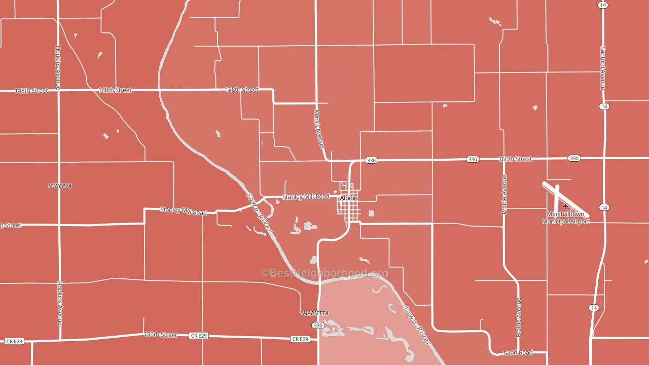 50005, IA block-group political-lean map