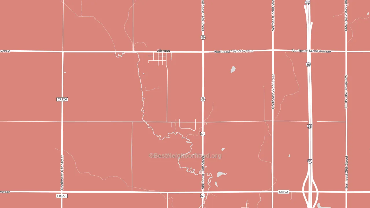 50007, IA block-group political-lean map