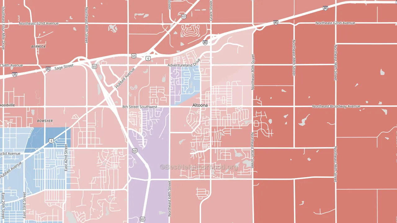 50009, IA block-group political-lean map