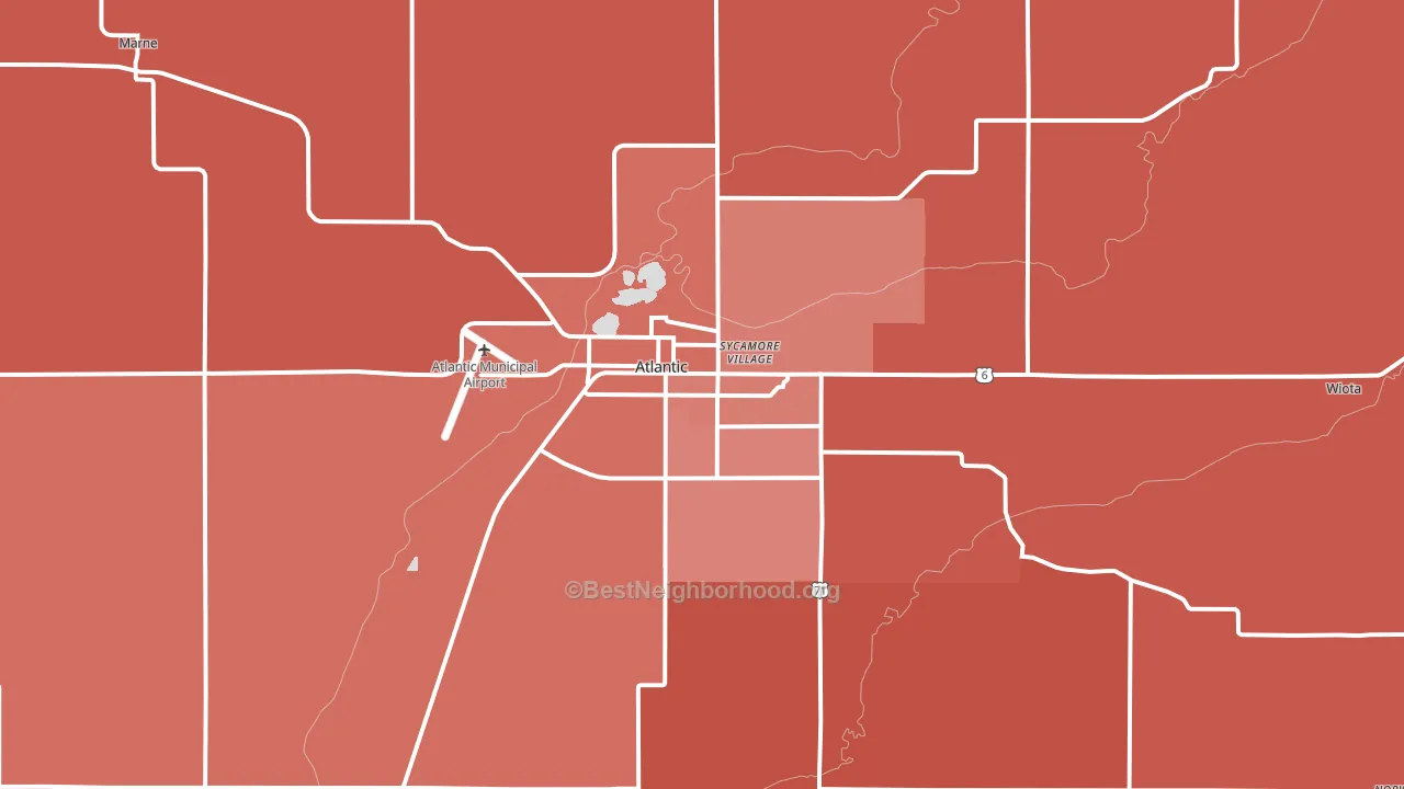 50022, IA block-group political-lean map