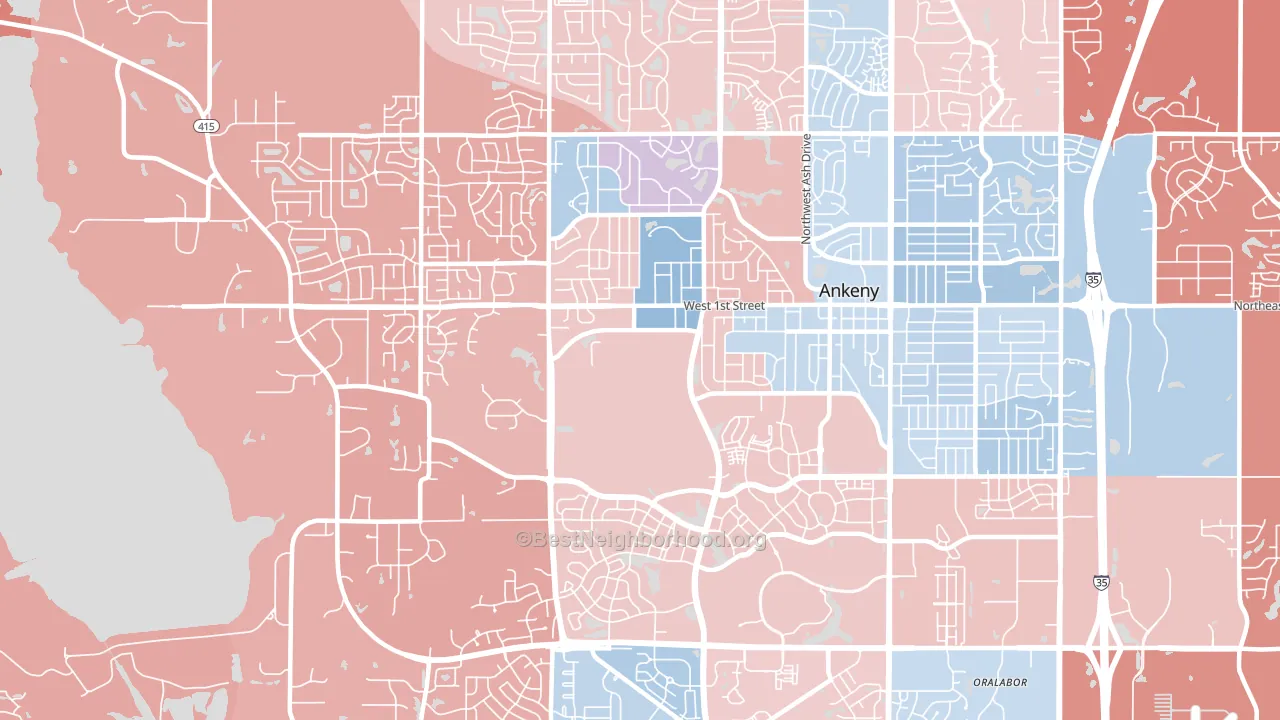 50023, IA block-group political-lean map