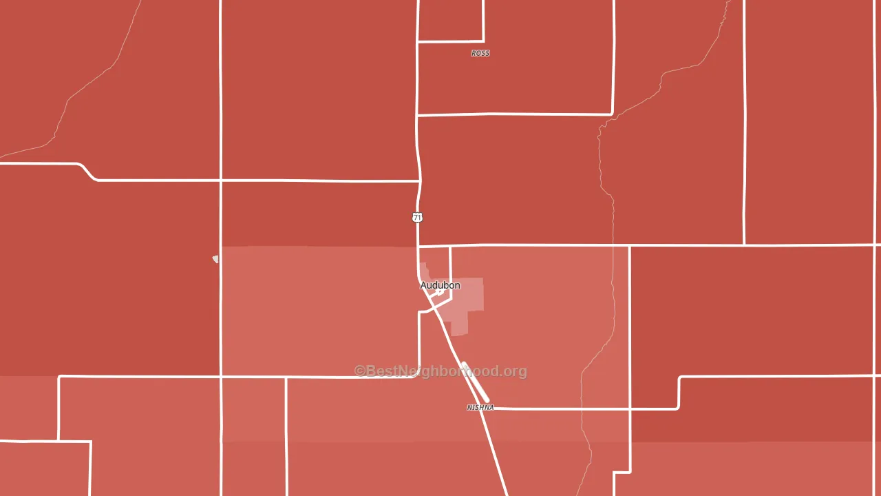 50025, IA block-group political-lean map
