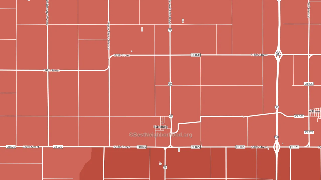 50034, IA block-group political-lean map