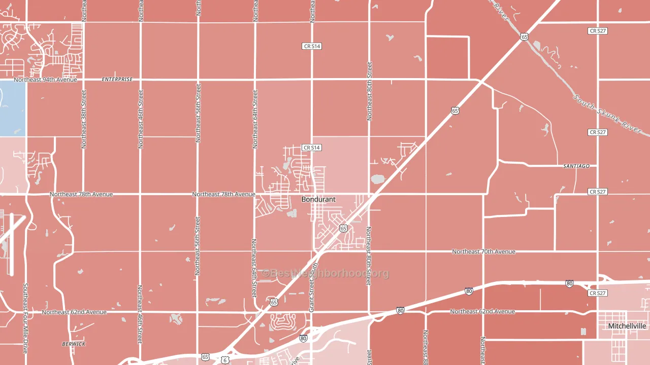 50035, IA block-group political-lean map