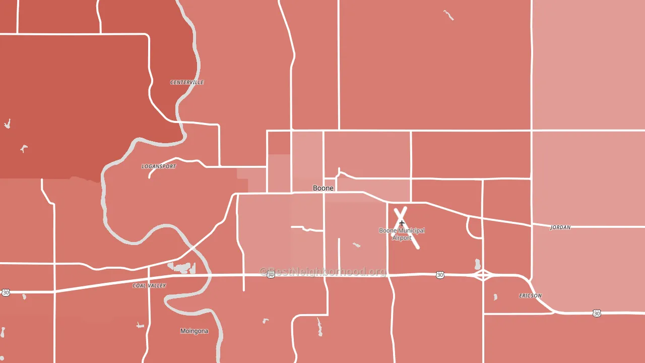 50036, IA block-group political-lean map