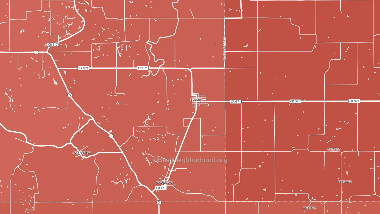 50044, IA block-group political-lean map
