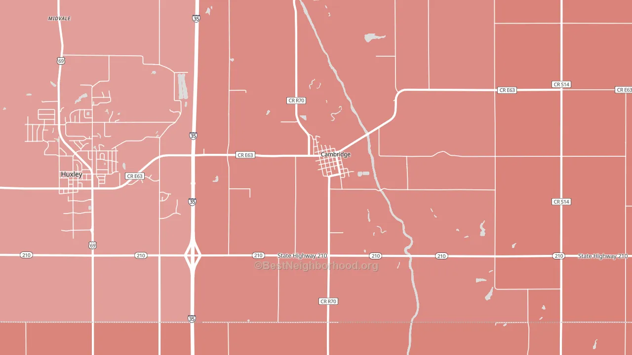 50046, IA block-group political-lean map