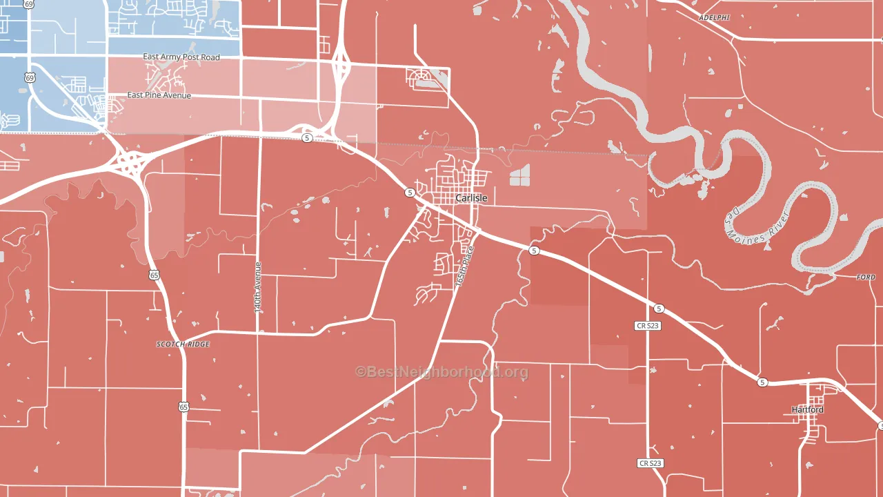 50047, IA block-group political-lean map