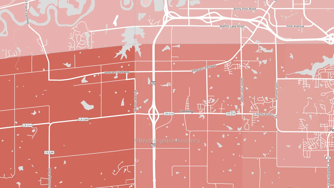 50061, IA block-group political-lean map