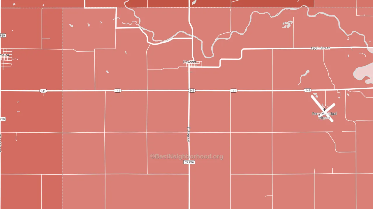 50066, IA block-group political-lean map
