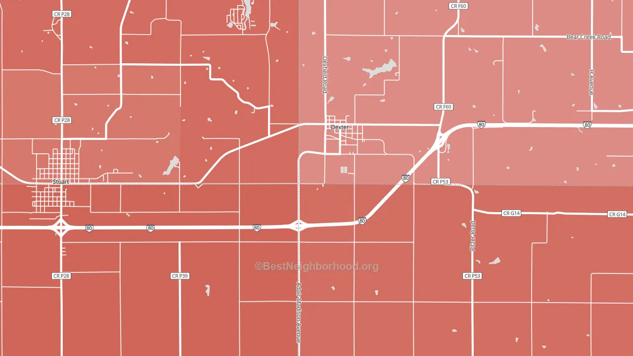 50070, IA block-group political-lean map