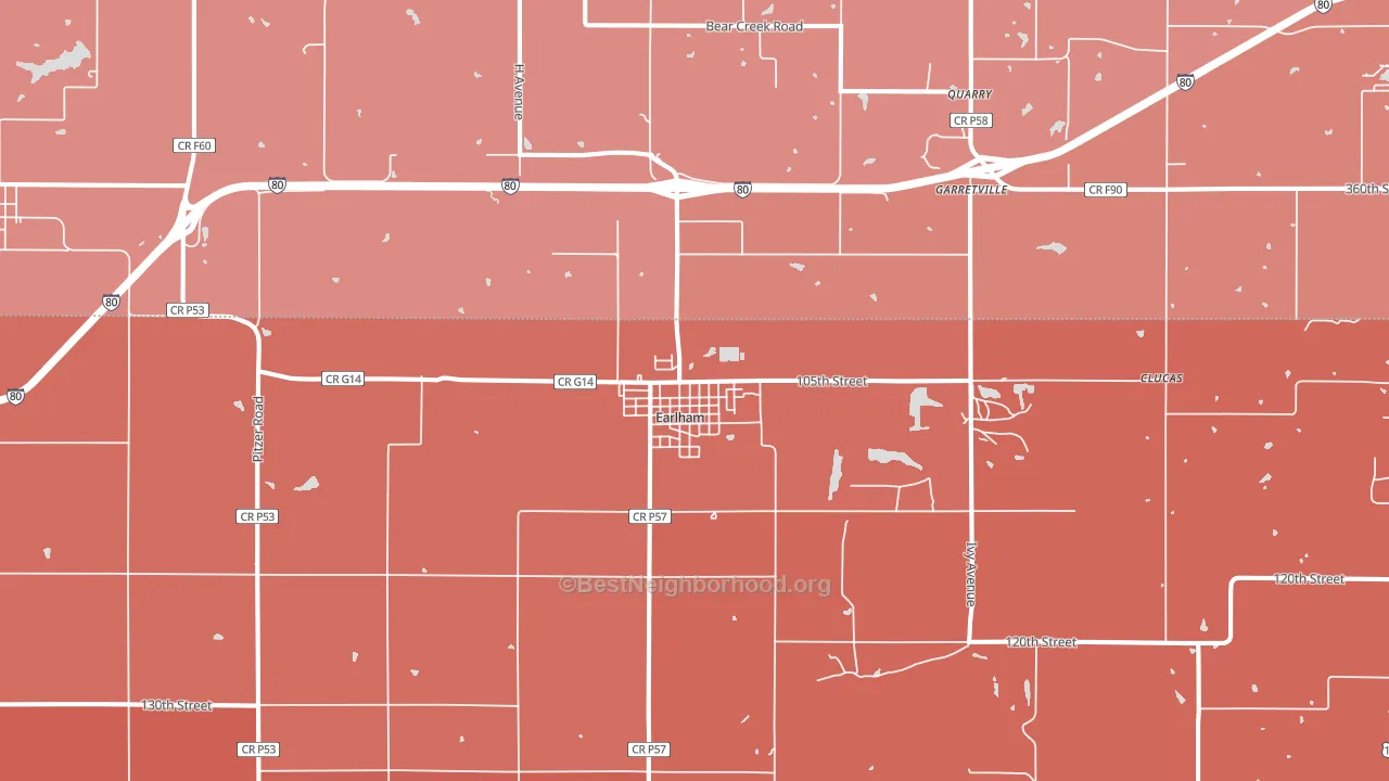 50072, IA block-group political-lean map