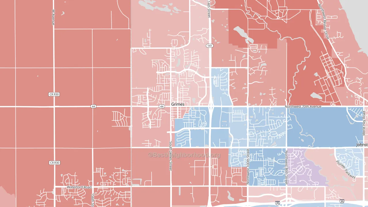 50111, IA block-group political-lean map