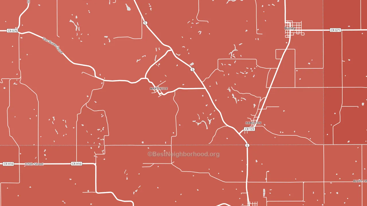 50116, IA block-group political-lean map