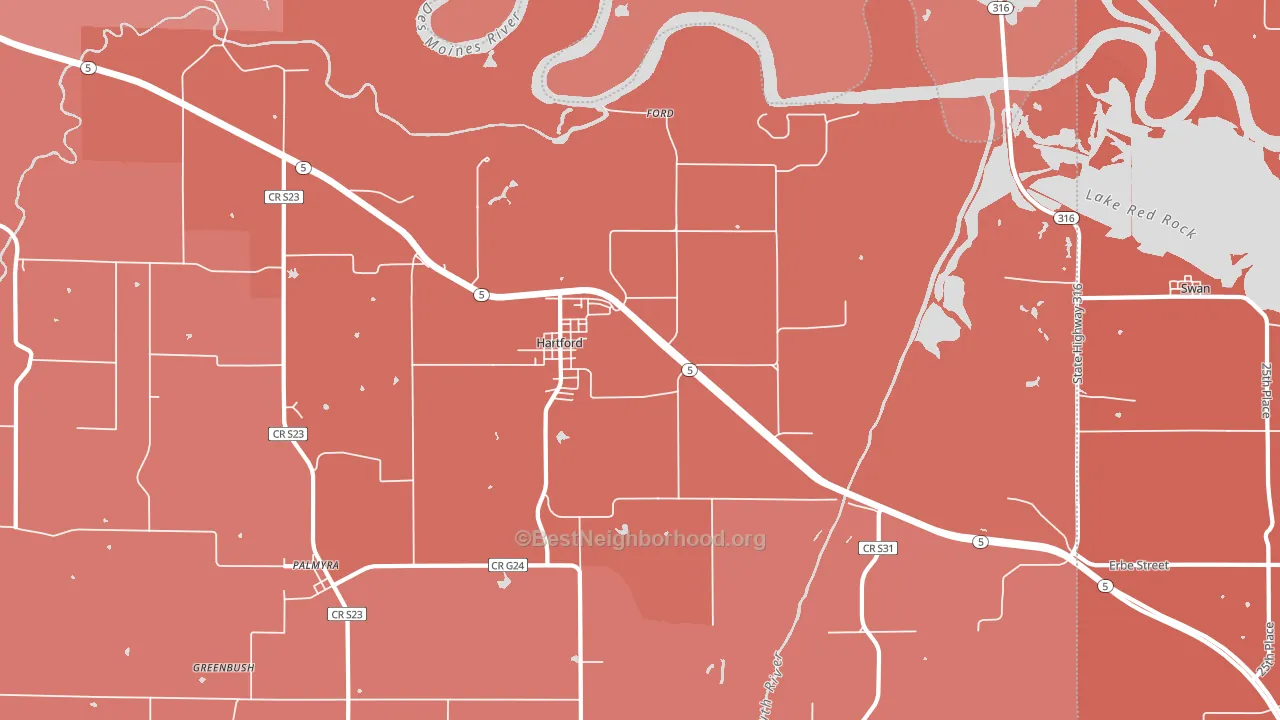 50118, IA block-group political-lean map
