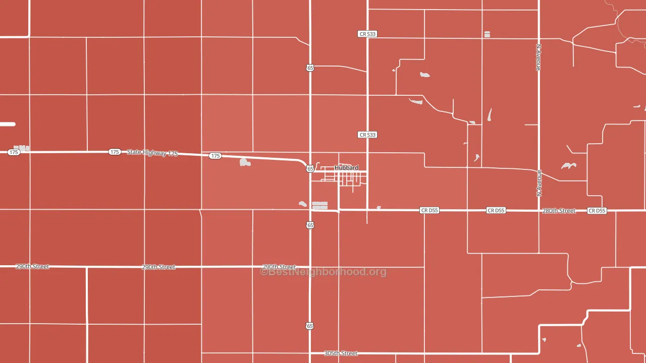 50122, IA block-group political-lean map